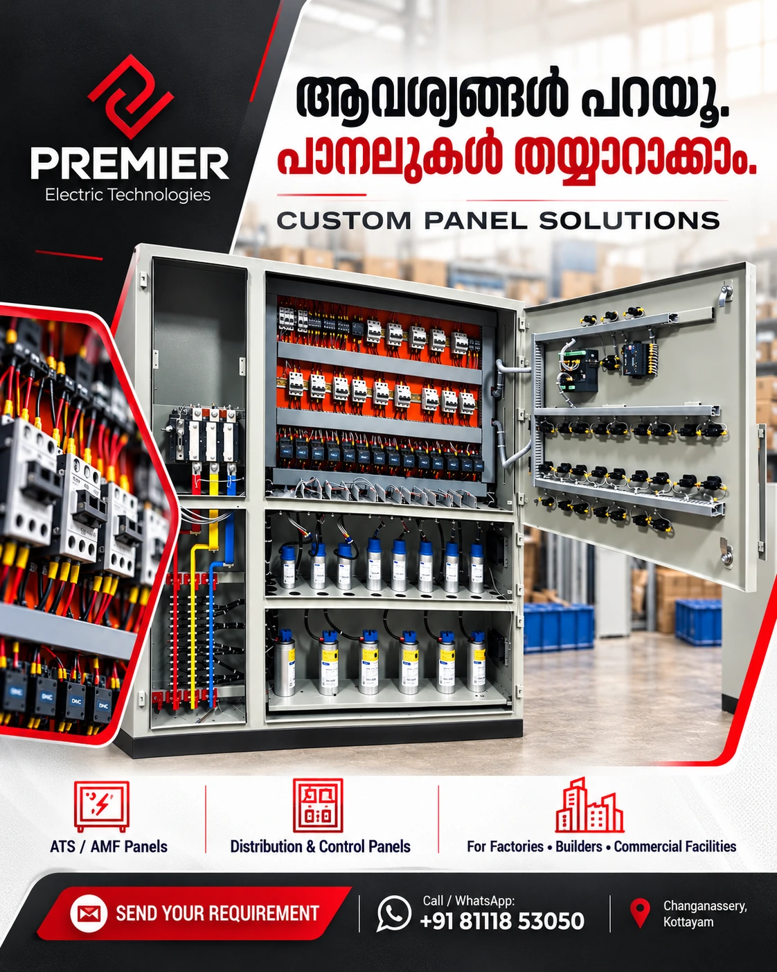 Premier Electric Technologies — Custom panel solutions marketing poster